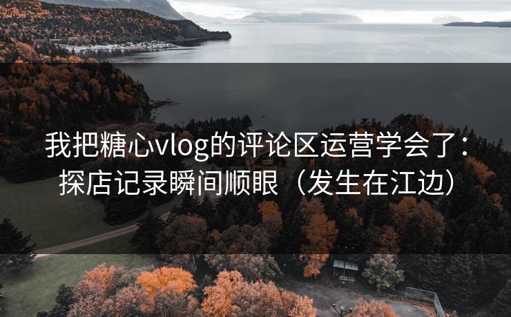 我把糖心vlog的评论区运营学会了：探店记录瞬间顺眼（发生在江边）