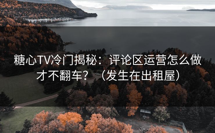 糖心TV冷门揭秘：评论区运营怎么做才不翻车？（发生在出租屋）