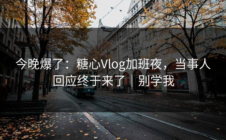 今晚爆了：糖心Vlog加班夜，当事人回应终于来了｜别学我