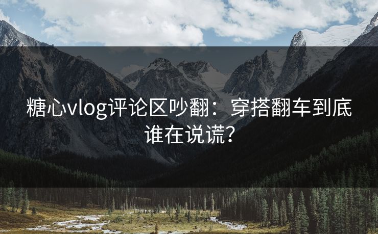 糖心vlog评论区吵翻：穿搭翻车到底谁在说谎？