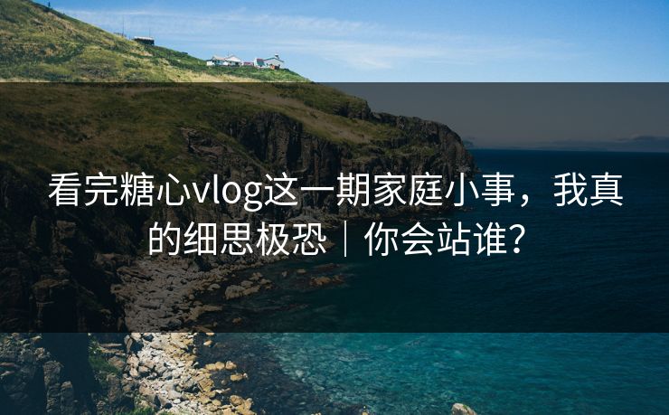 看完糖心vlog这一期家庭小事，我真的细思极恐｜你会站谁？